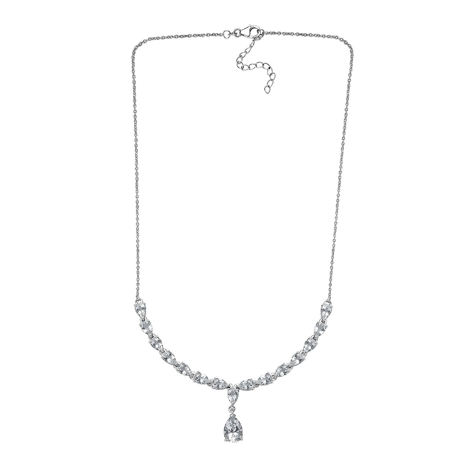 D'Joy Brazilian Petalite Y-Necklace 18-20 Inches in Rhodium Over Sterling Silver 6.25 ctw