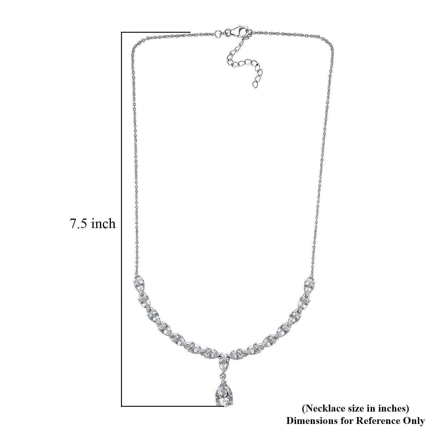 D'Joy Brazilian Petalite Y-Necklace 18-20 Inches in Rhodium Over Sterling Silver 6.25 ctw