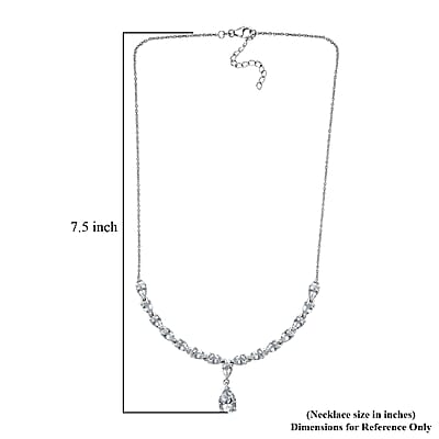 D'Joy Brazilian Petalite Y-Necklace 18-20 Inches in Rhodium Over Sterling Silver 6.25 ctw