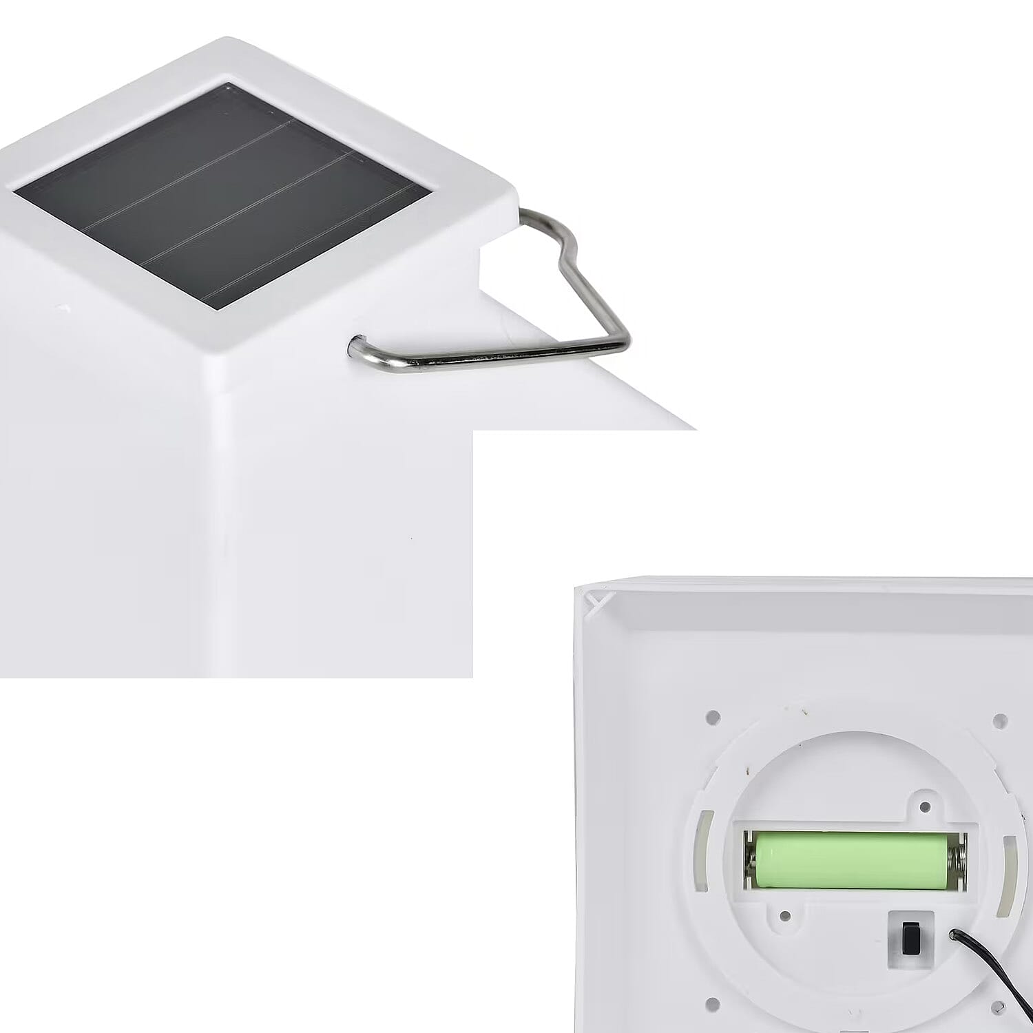 White Solar Column Pattern Rechargeable Hanging LED Lantern