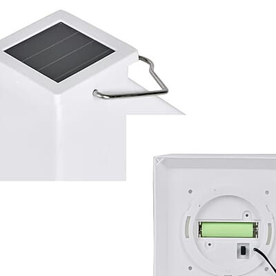 White Solar Column Pattern Rechargeable Hanging LED Lantern