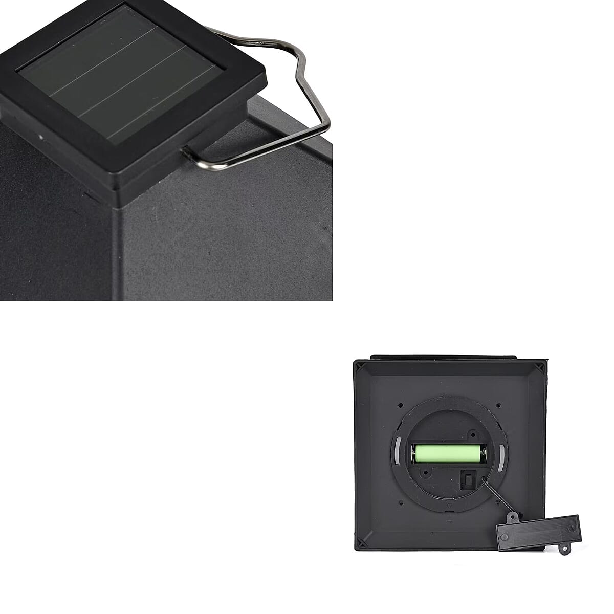 Black Solar Column Pattern Rechargeable Hanging LED Lantern image number 9