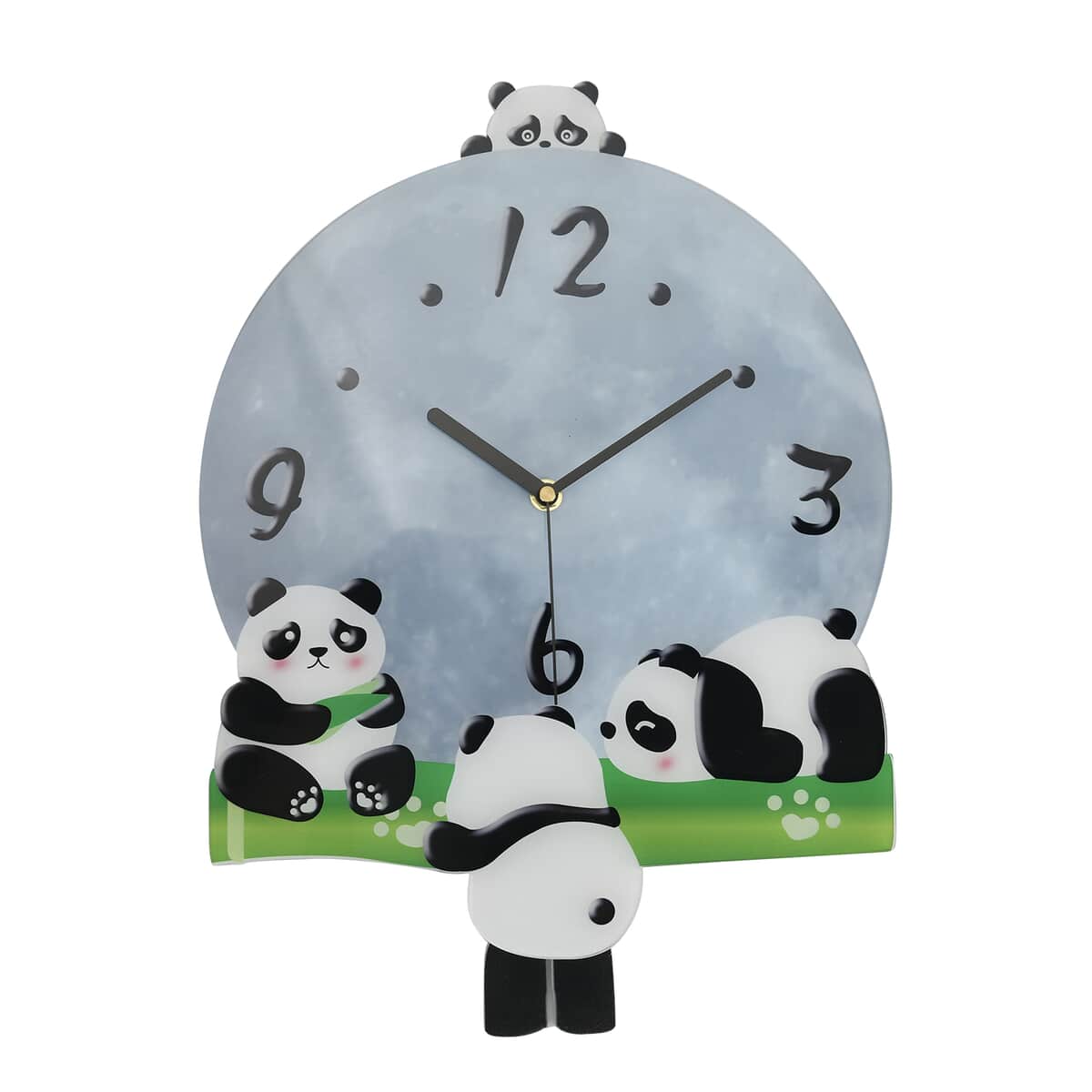 Panda Pendulum Wall Clock (2xAA Mot Included) image number 0