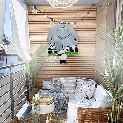 Panda Pendulum Wall Clock (2xAA Not Included)