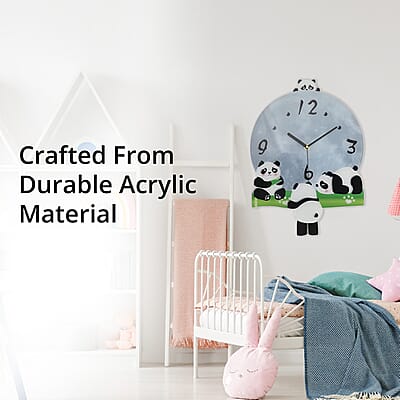 Panda Pendulum Wall Clock (2xAA Not Included)