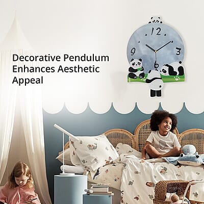 Panda Pendulum Wall Clock (2xAA Not Included)