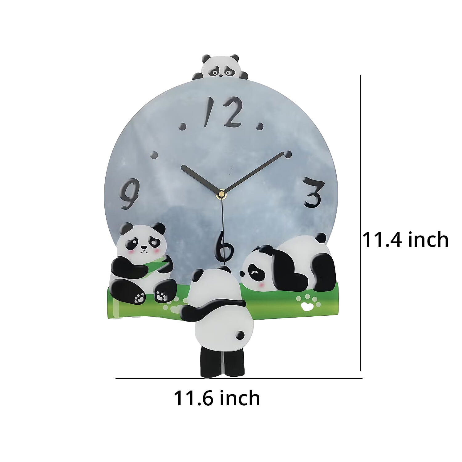 Panda Pendulum Wall Clock (2xAA Not Included)