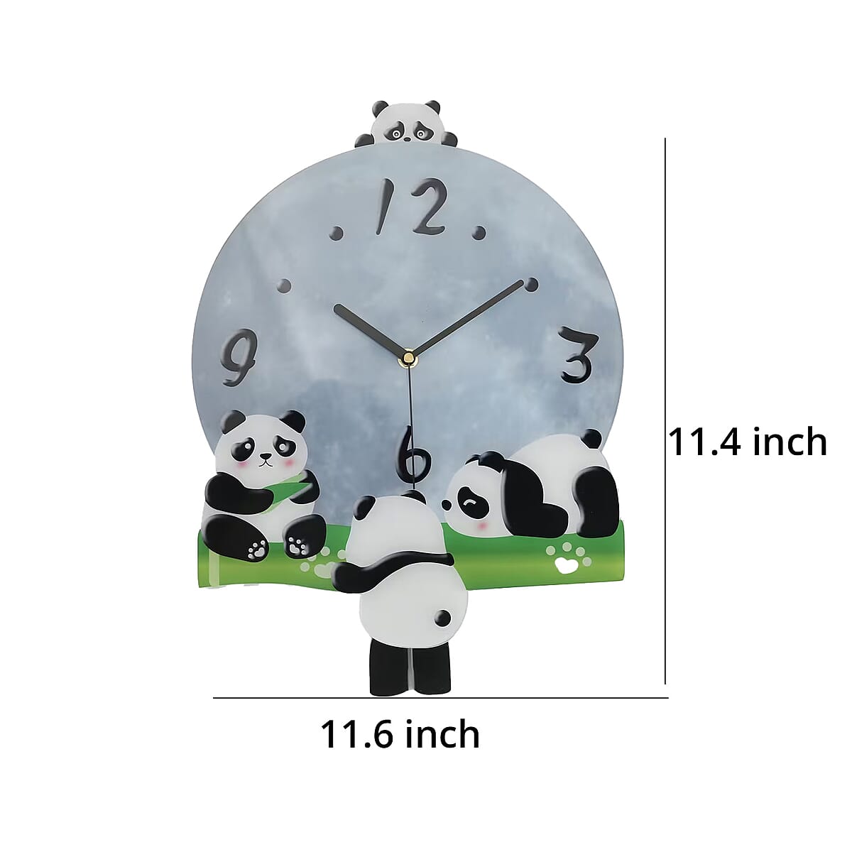 Panda Pendulum Wall Clock (2xAA Not Included) image number 6