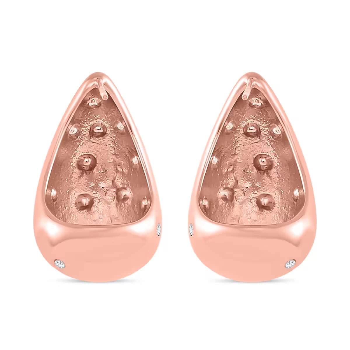 Raindrop Earrings in 18Kt Rose Gold over Hypoallergenic Stainless Steel and Simulated Diamonds image number 8