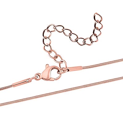 Raindrop Pendant Necklace in 18Kt Rose Gold over Hypoallergenic Stainless Steel and Simulated Diamonds