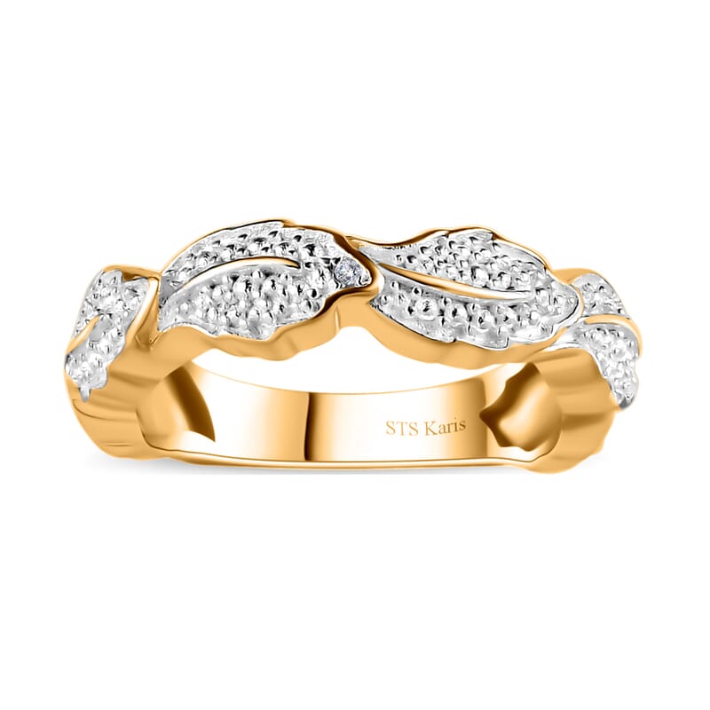 Karis White Diamond Accent Band Ring in 18K Yellow Gold Plated (Size 5.0)