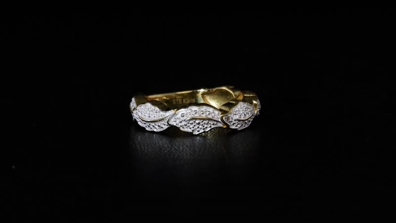 White Diamond Accent Band Ring in 18K YG Plated (Size 5.0)