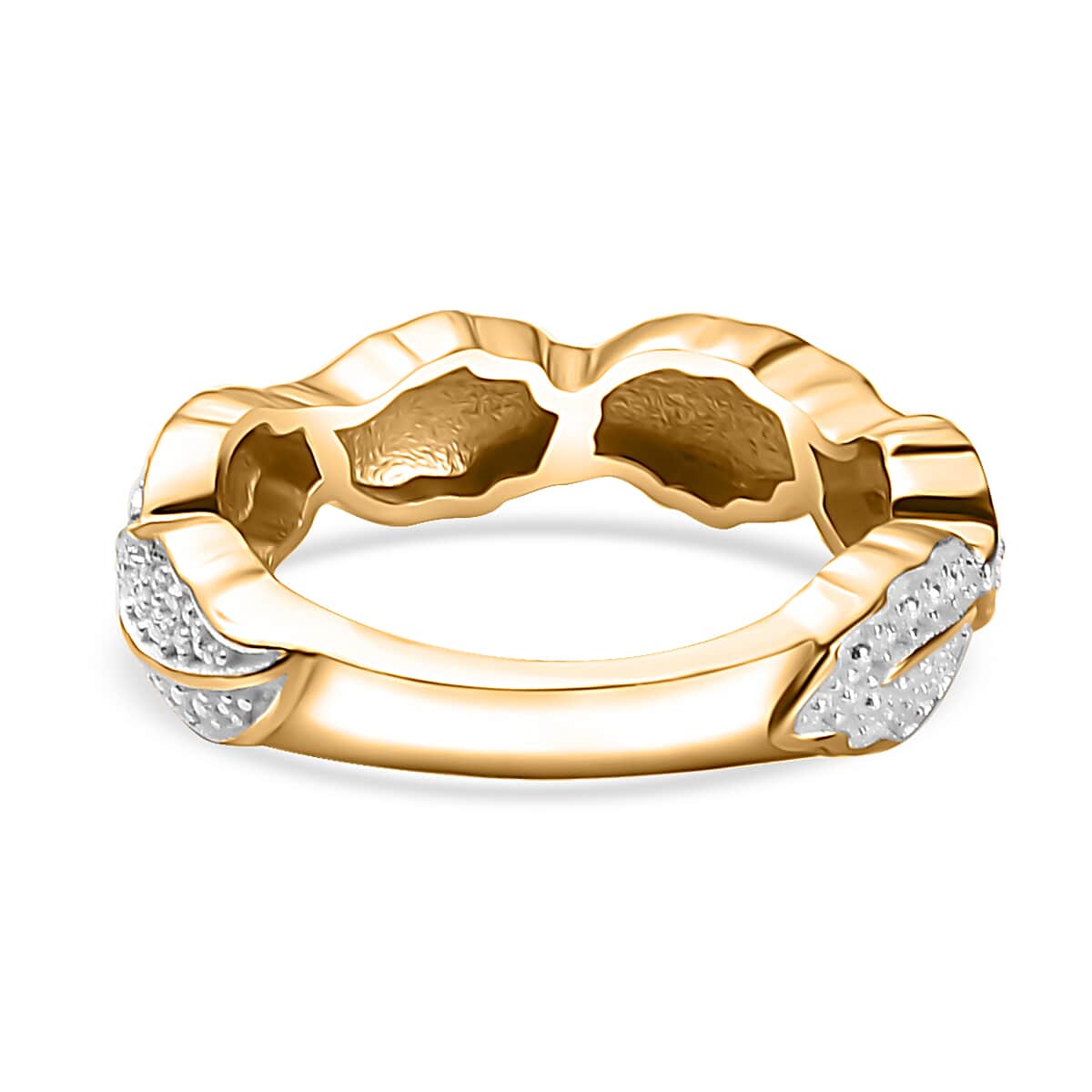 Karis White Diamond Accent Band Ring in 18K Yellow Gold Plated (Size 5.0) image number 4