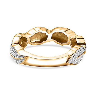Karis White Diamond Accent Band Ring in 18K Yellow Gold Plated (Size 5.0)