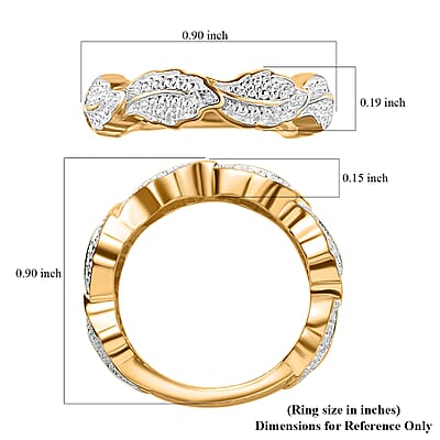 Karis White Diamond Accent Band Ring in 18K Yellow Gold Plated (Size 5.0)