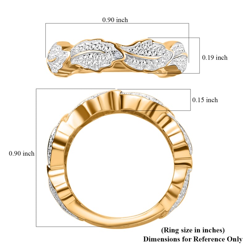 Karis White Diamond Accent Band Ring in 18K Yellow Gold Plated (Size 5.0)