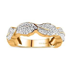 Karis White Diamond Accent Band Ring in 18K Yellow Gold Plated (Size 7.0)