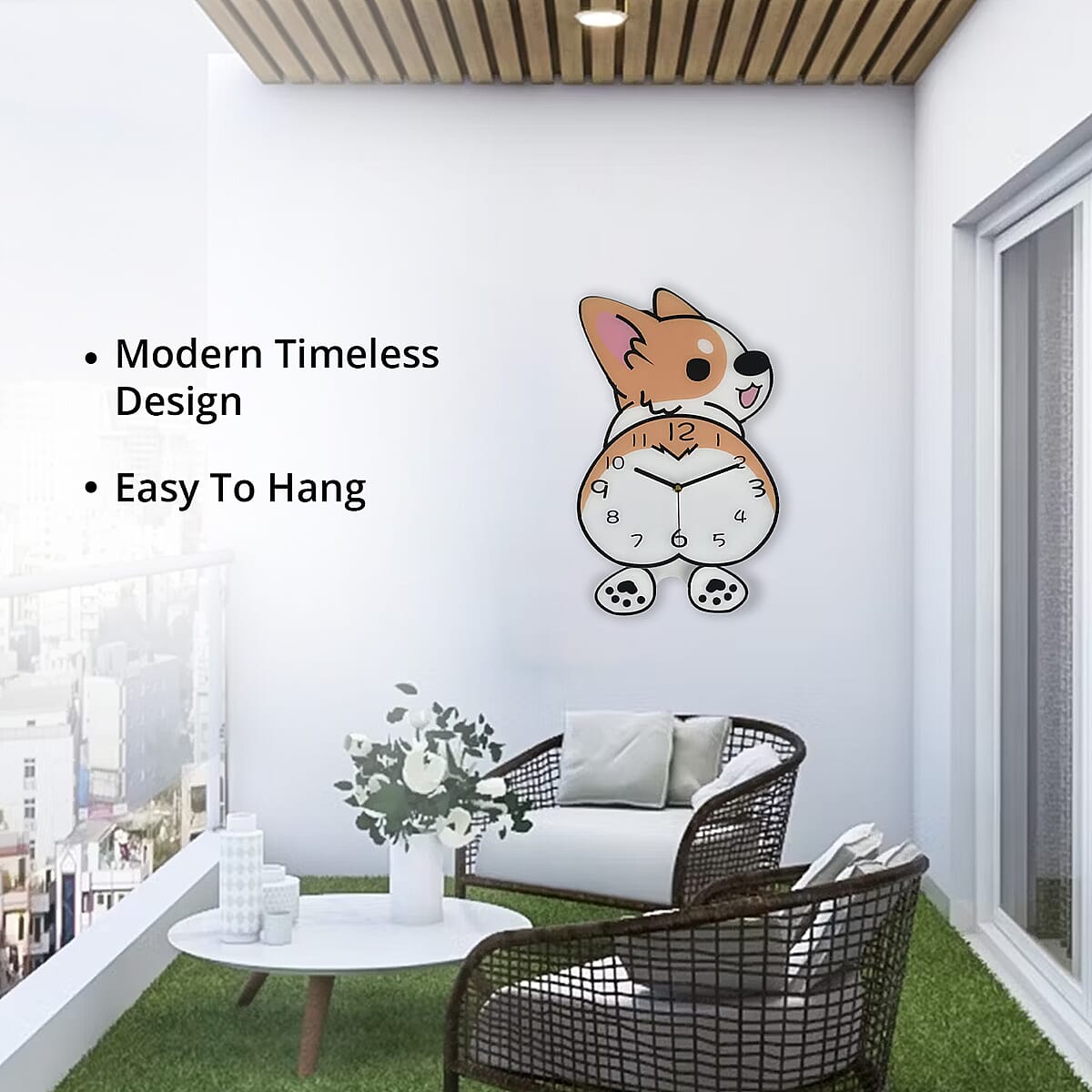 Corgi Pendulum Wall Clock (2xAA Not Included) image number 5