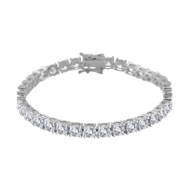Moissanite 16.65 ctw Bracelet in Rhodium Over Sterling Silver (8.0 In)