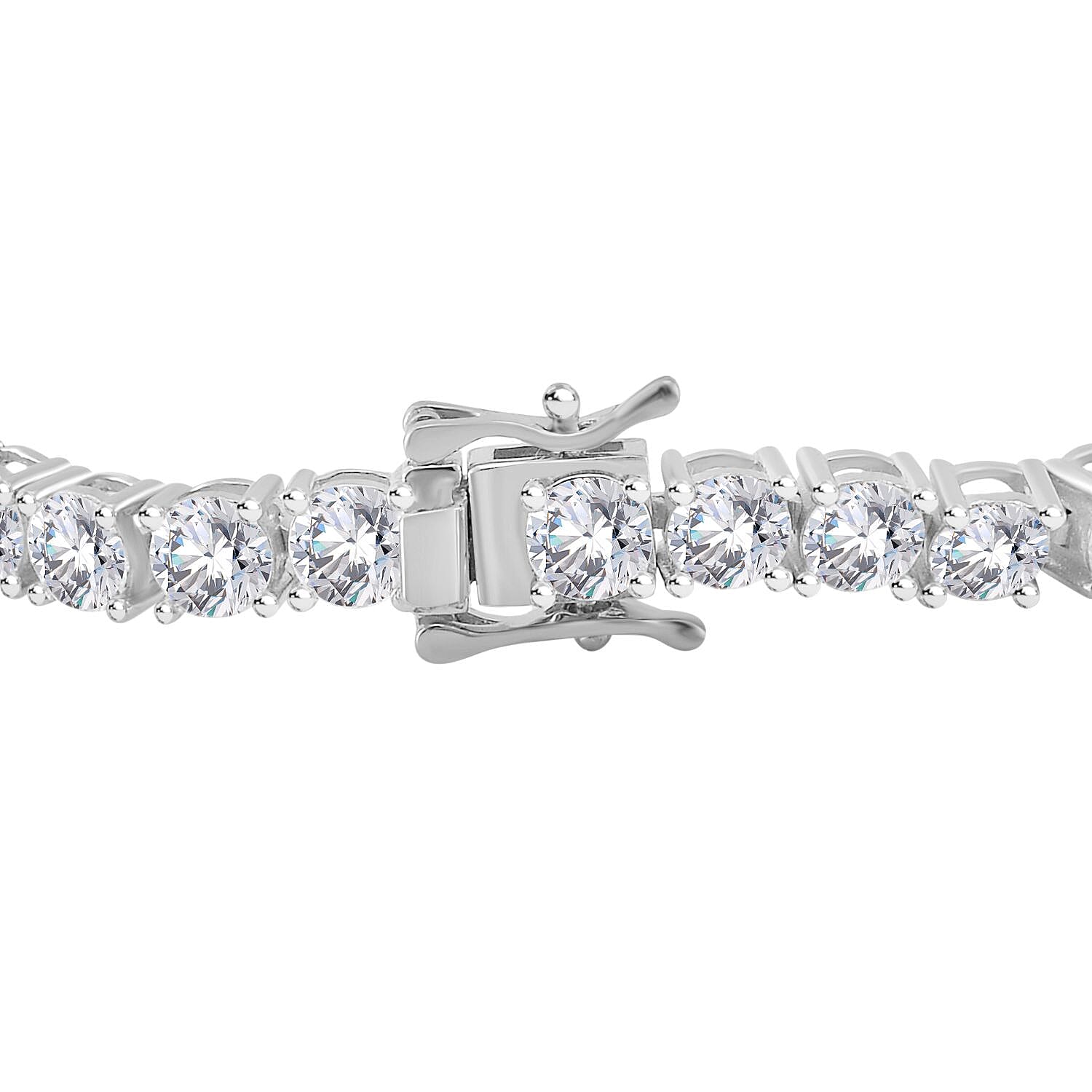 Moissanite 16.65 ctw Bracelet in Rhodium Over Sterling Silver (8.0 In)