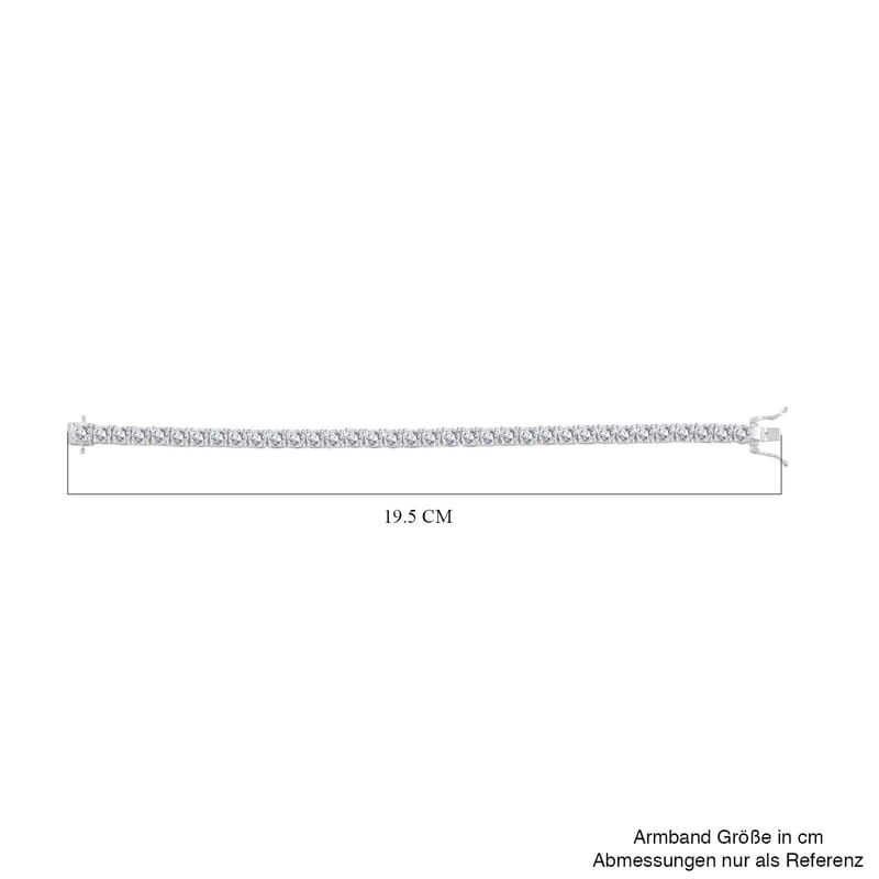 Moissanite 16.65 ctw Bracelet in Rhodium Over Sterling Silver (8.0 In)