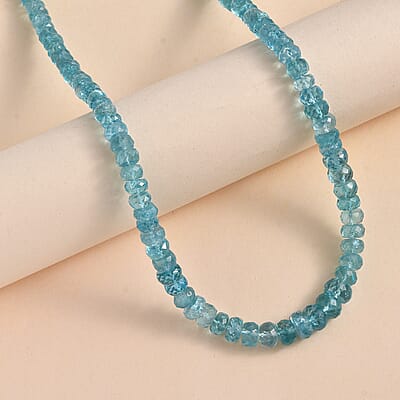 Betroka Blue Apatite Beaded Seahorse Necklace 18 Inches in Rhodium Over Sterling Silver 135.00 ctw