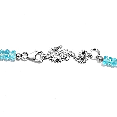 Betroka Blue Apatite Beaded Seahorse Necklace 18 Inches in Rhodium Over Sterling Silver 135.00 ctw