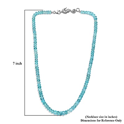 Betroka Blue Apatite Beaded Seahorse Necklace 18 Inches in Rhodium Over Sterling Silver 135.00 ctw