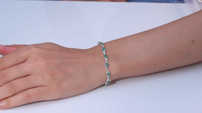 Andranomaro Green Apatite Rain Drop Bracelet in 18K Vermeil YG Over Sterling Silver (7.25 In) 7.25 ctw