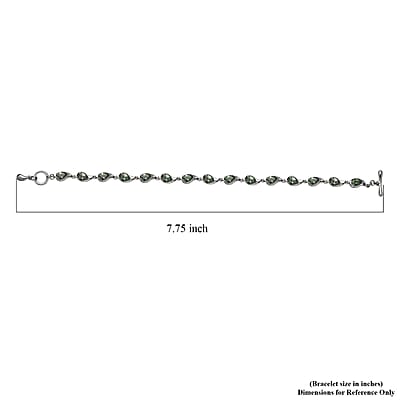 D'Joy Andranomaro Green Apatite Raindrop Bracelet in Rhodium Over Sterling Silver (7.25 In) 7.25 ctw