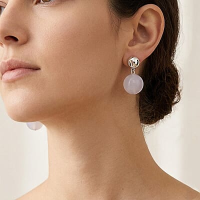 Opalite 56.00 ctw Earrings in Silvertone