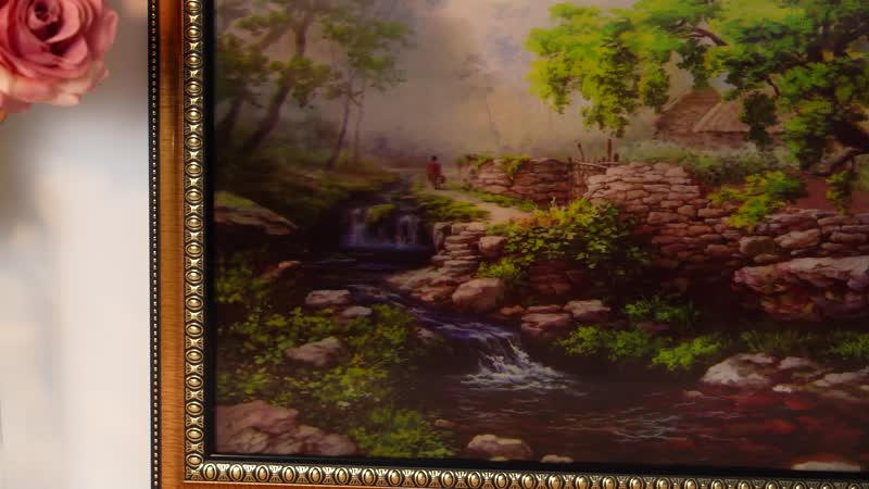 2 Waterfall Pictures in Photo Frame (16"x22")