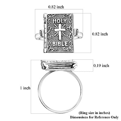 D'Joy Sterling Silver Holy Cross Bible Ring (Size 5.0) 8.50 Grams