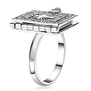 D'Joy Sterling Silver Holy Cross Bible Ring (Size 6.0) 8.50 Grams