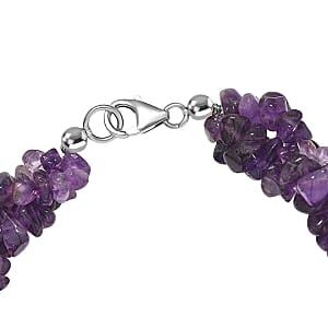 African Amethyst 110.00 ctw Bracelet in Rhodium Over Sterling Silver (7.50 In)