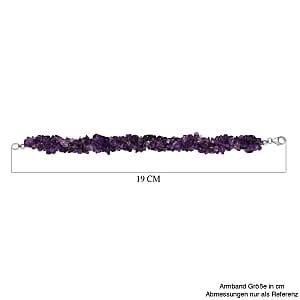 African Amethyst 110.00 ctw Bracelet in Rhodium Over Sterling Silver (7.50 In)