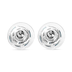 Betroka Blue Apatite 1.75 ctw Flower Stud Earrings in Rhodium Over Sterling Silver