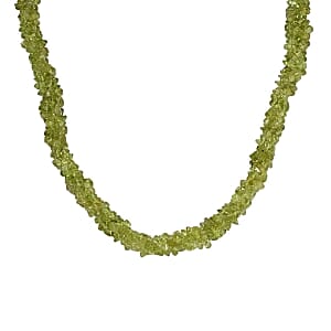 Peridot 210.00 ctw Necklace in Rhodium Over Sterling Silver 20 Inches