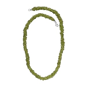 Peridot 210.00 ctw Necklace in Rhodium Over Sterling Silver 20 Inches