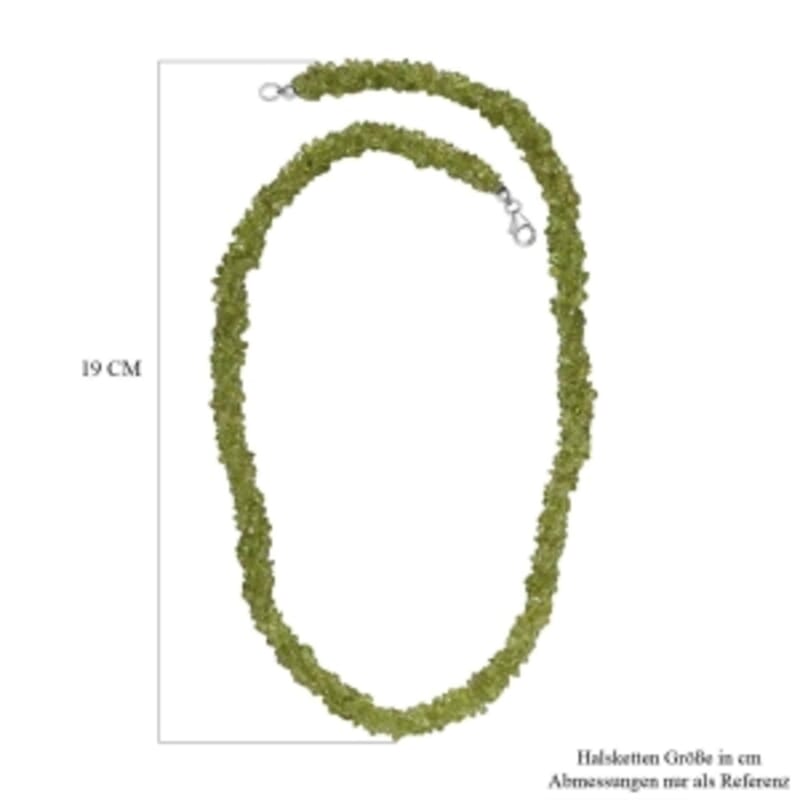 Peridot 210.00 ctw Necklace in Rhodium Over Sterling Silver 20 Inches
