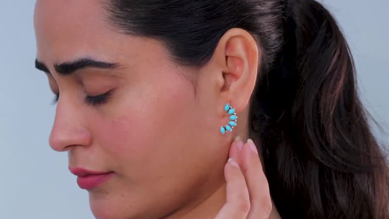 Artisan Crafted Sleeping Beauty Turquoise Earrings in Sterling Silver 2.00 ctw