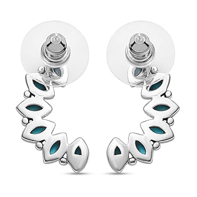 Artisan Crafted Sleeping Beauty Turquoise Earrings in Sterling Silver 2.00 ctw