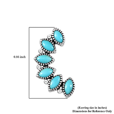 Artisan Crafted Sleeping Beauty Turquoise Earrings in Sterling Silver 2.00 ctw