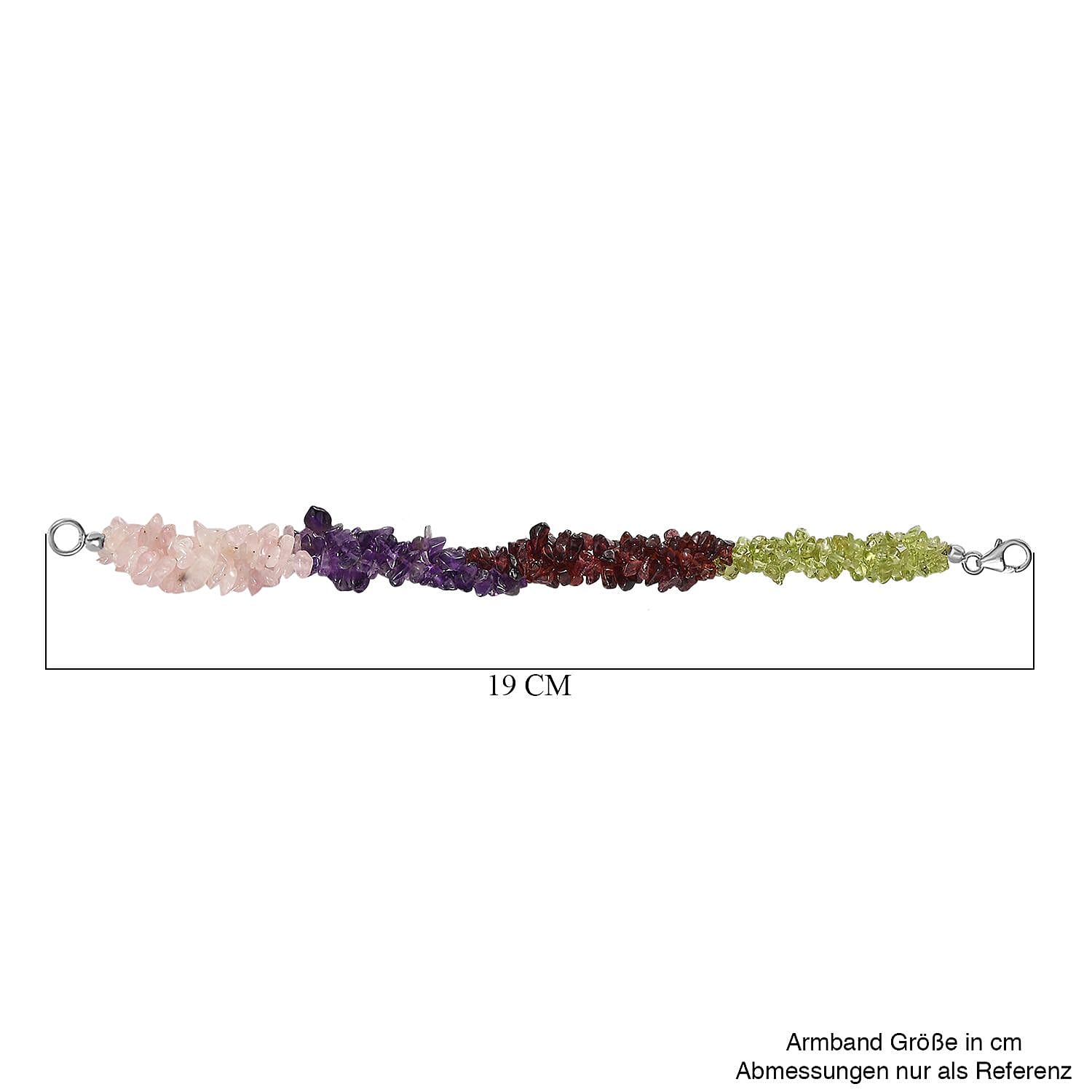Mozambique Garnet and Peridot 111.85 ctw Bracelet in Rhodium Over Sterling Silver (7.50 In)