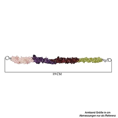 Mozambique Garnet and Peridot 111.85 ctw Bracelet in Rhodium Over Sterling Silver (7.50 In)