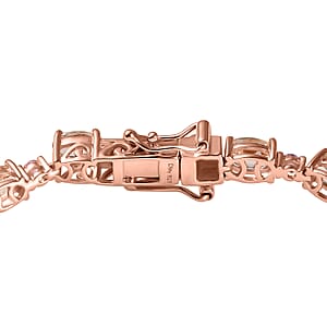 Premium Marropino Morganite and Madagascar Pink Sapphire 9.40 ctw Bracelet in 18K Vermeil Rose Gold Over Sterling Silver (7.25 In)
