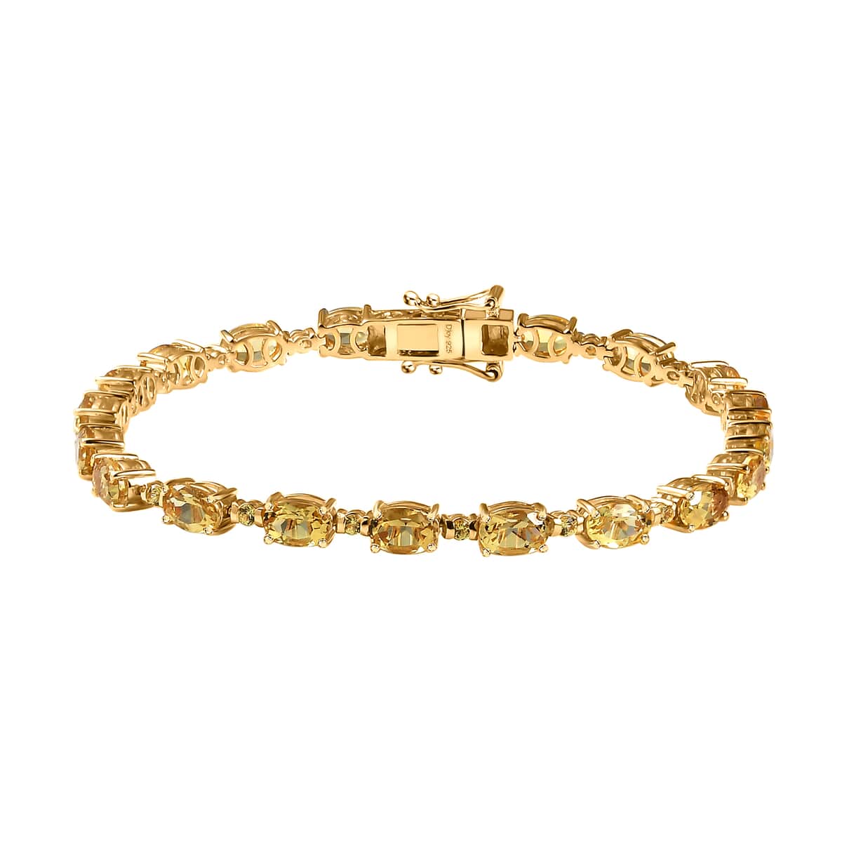 Premium Brazilian Heliodor and Madagascar Yellow Sapphire 10.00 ctw Bracelet in 18K Vermeil Yellow Gold Over Sterling Silver (7.25 In) image number 0