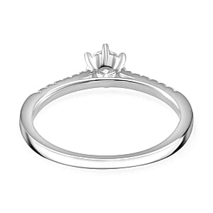 Moissanite 0.43 ctw Fancy Ring in Rhodium Over Sterling Silver (Size 11.5)