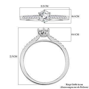 Moissanite 0.43 ctw Fancy Ring in Rhodium Over Sterling Silver (Size 11.5)