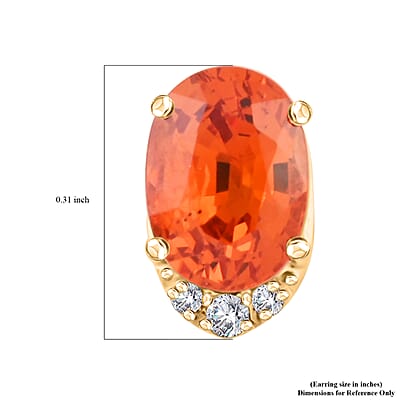 Luxoro AAA Songea Sapphire and I2 Diamond 2.20 ctw Stud Earrings in 10K Yellow Gold